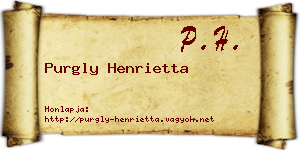 Purgly Henrietta névjegykártya