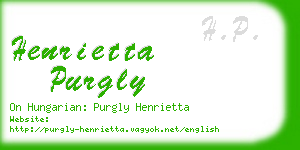 henrietta purgly business card